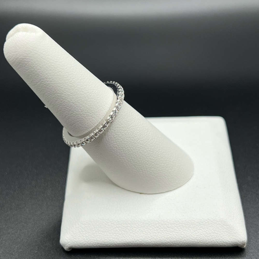 Sterling Silver Stackable Eternity Cz Ring - image 5